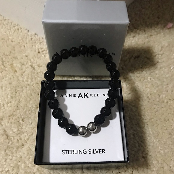🆕🔥ANNE KLEIN BEAUTIFUL BLACK&STERLING SIVER BRACELET!!NWT&NIB!!BUNDLE🆙TO SAVE - Picture 1 of 10